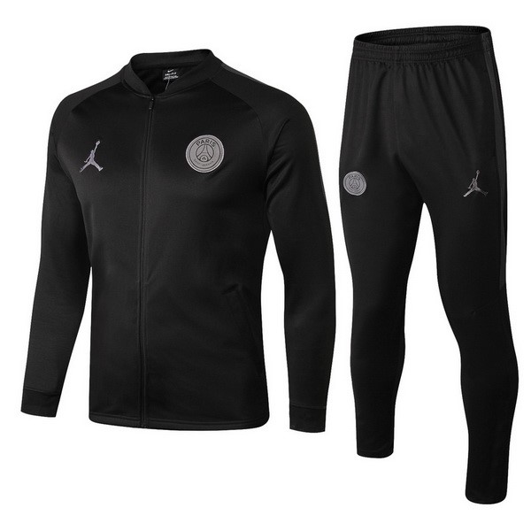 Jordan Trainingsanzug Woolen Kinder Paris Saint Germain 2018-19 Schwarz Grau Fussballtrikots Günstig